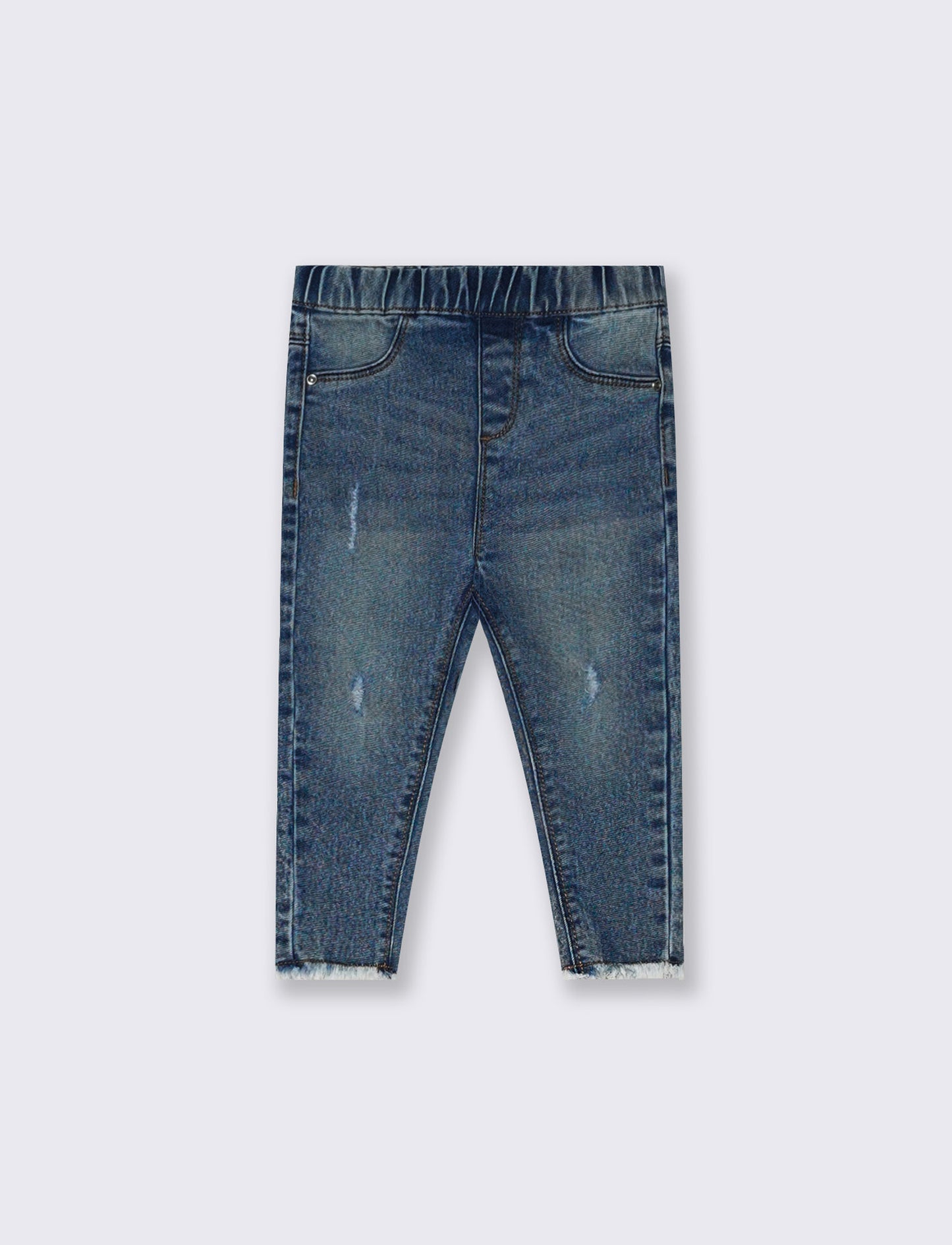 Slim jeans with elastic and faux pockets - Blue