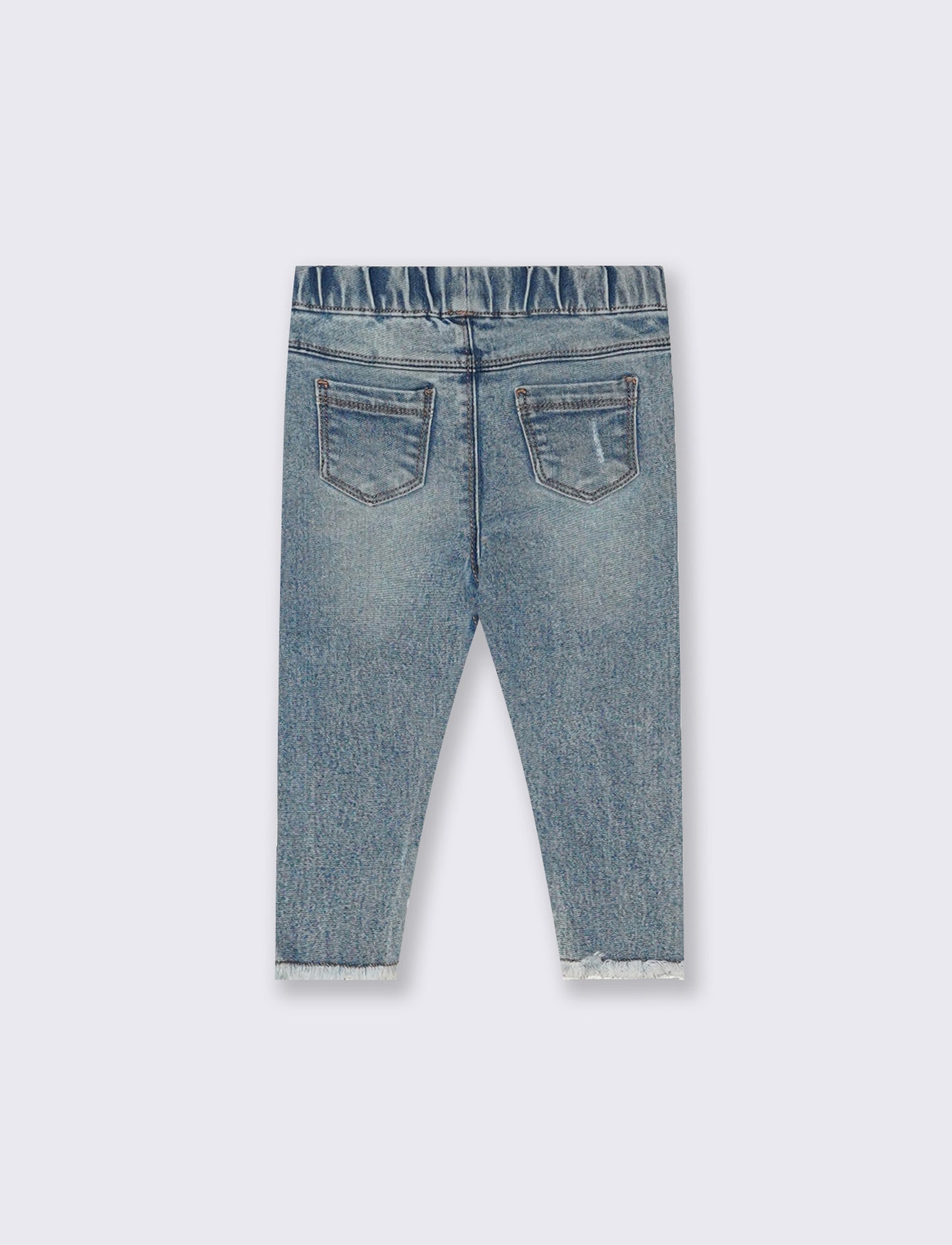 Slim jeans with elastic and faux pockets - Blue