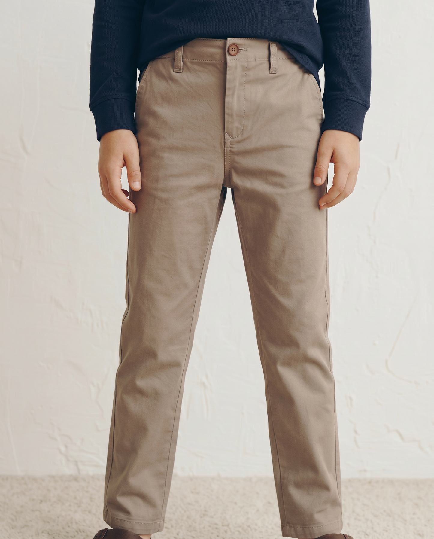 Pantaloni in misto cotone con tasche - Beige
