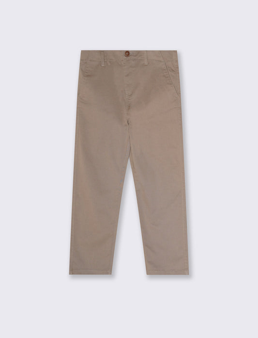 Cotton blend pants with pockets - Beige