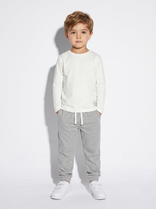 Joggers Comfort in Cotone Elasticizzato - Grigio mel.