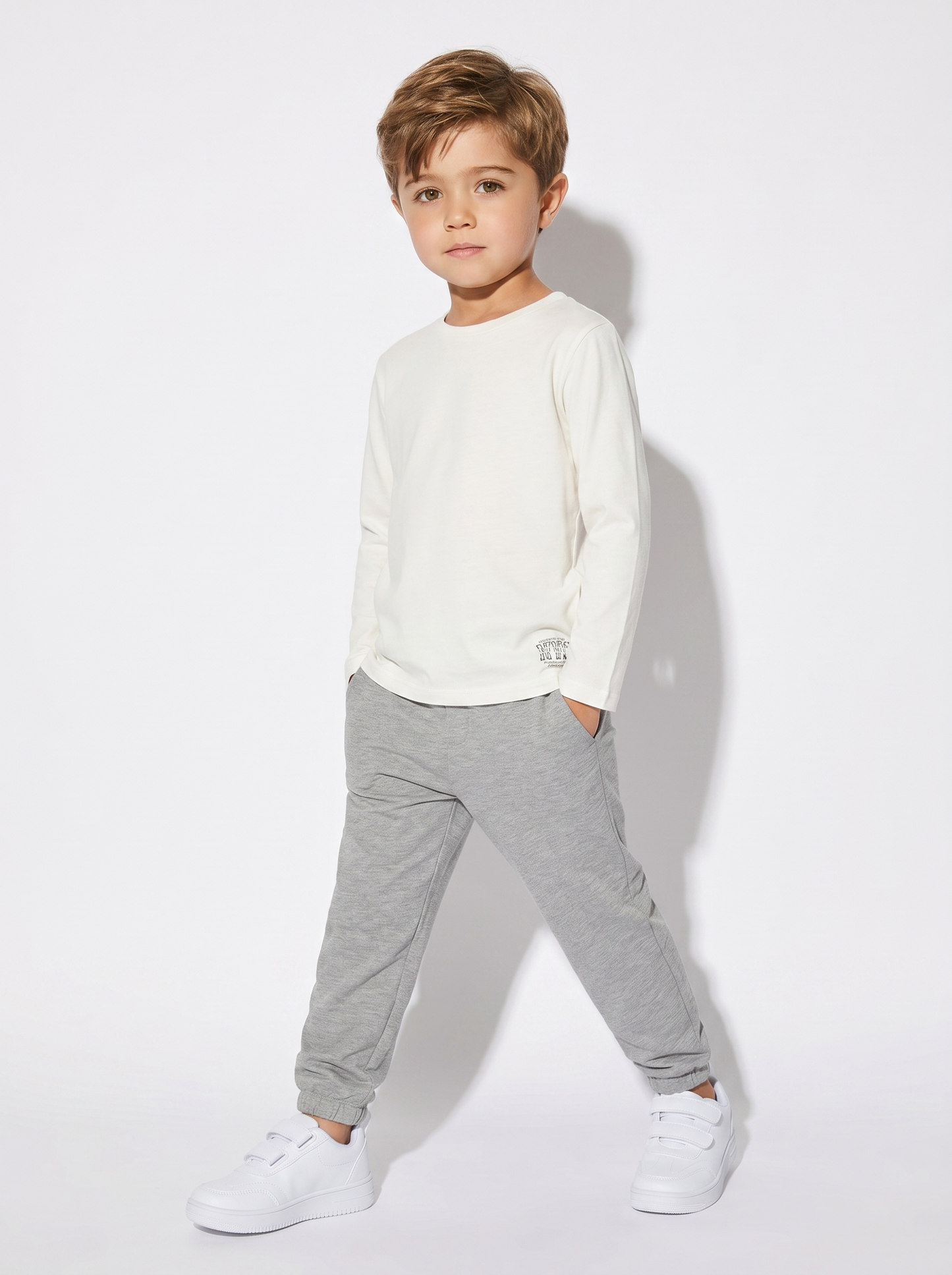 Joggers Comfort in Cotone Elasticizzato - Grigio mel.
