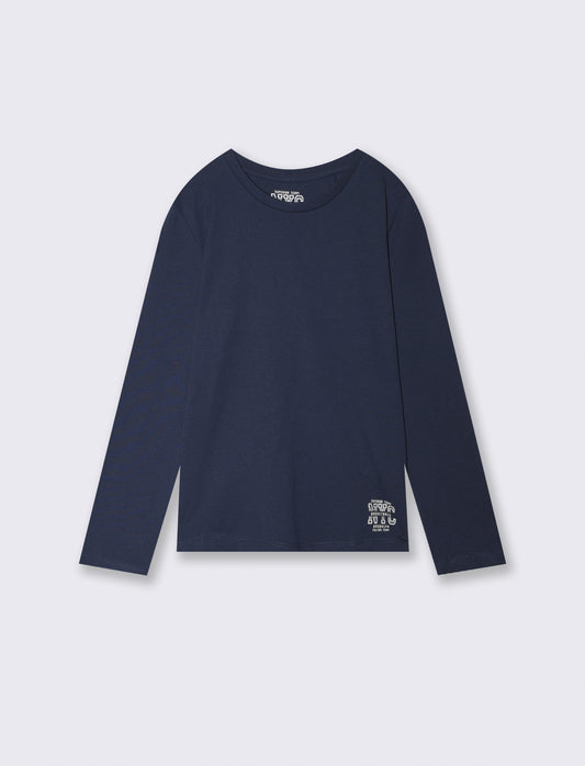 College style long sleeve t-shirt - Blue