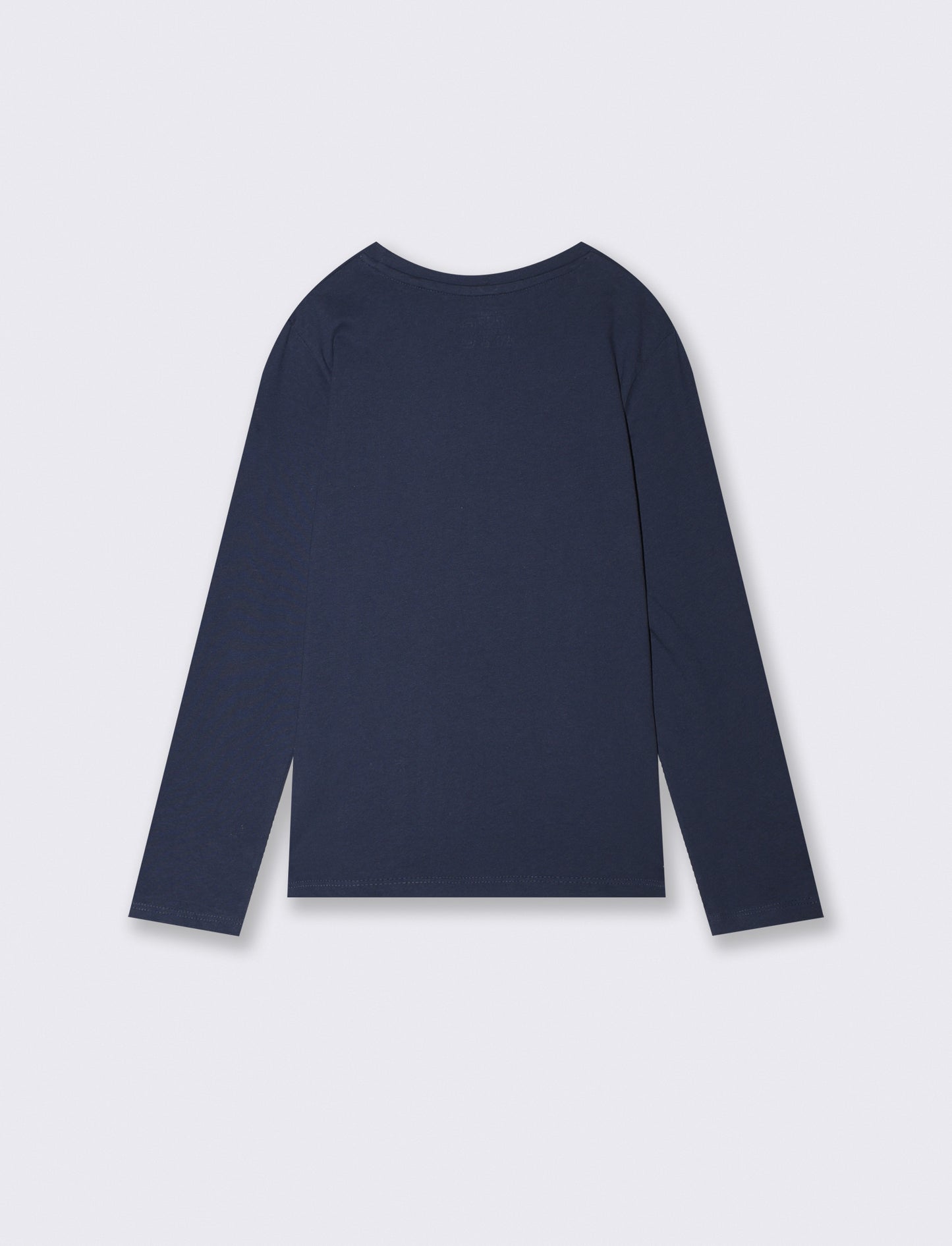 Maglietta manica lunga in stile college - Blu