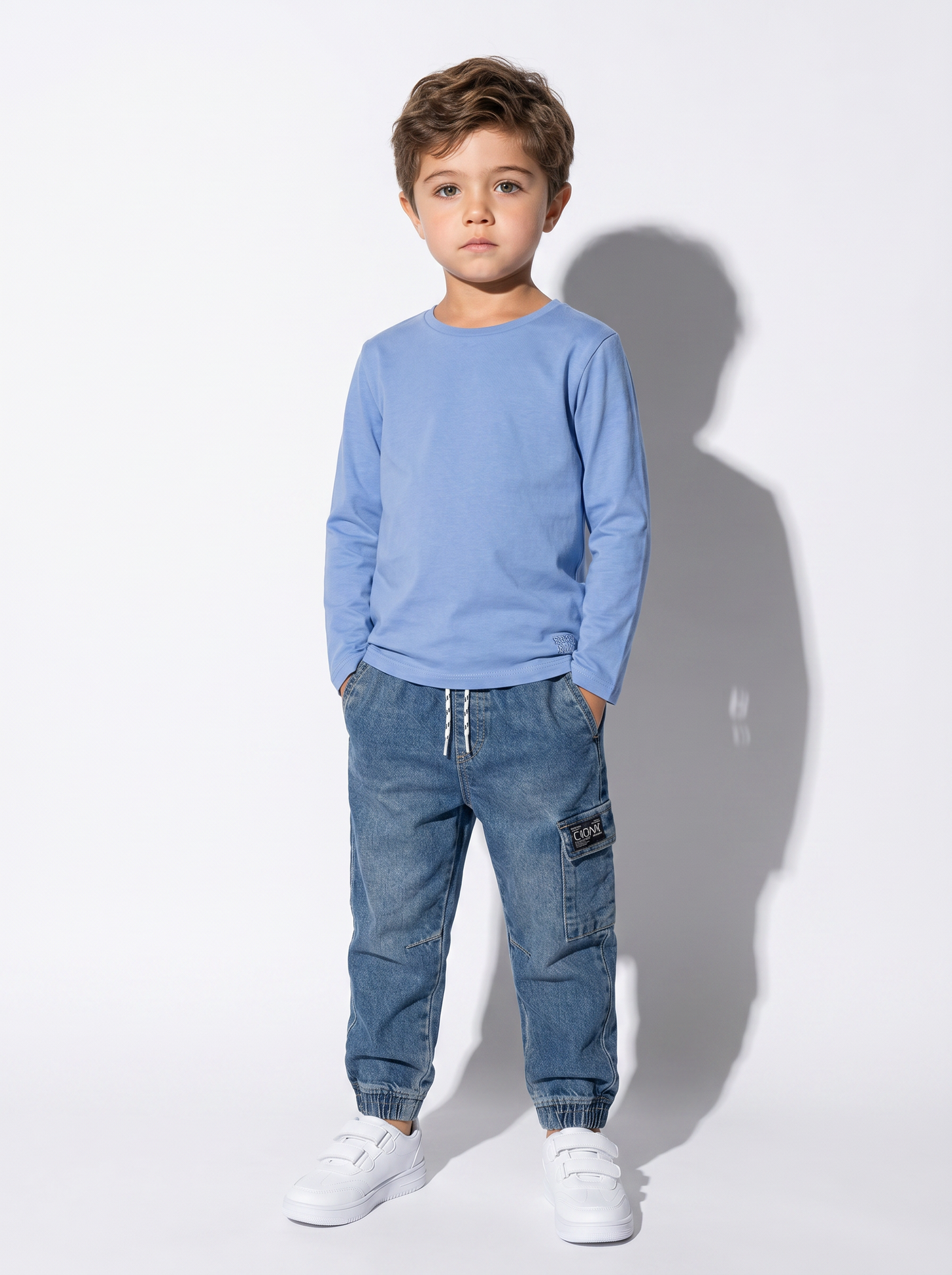 College style long sleeve t-shirt - Sky blue