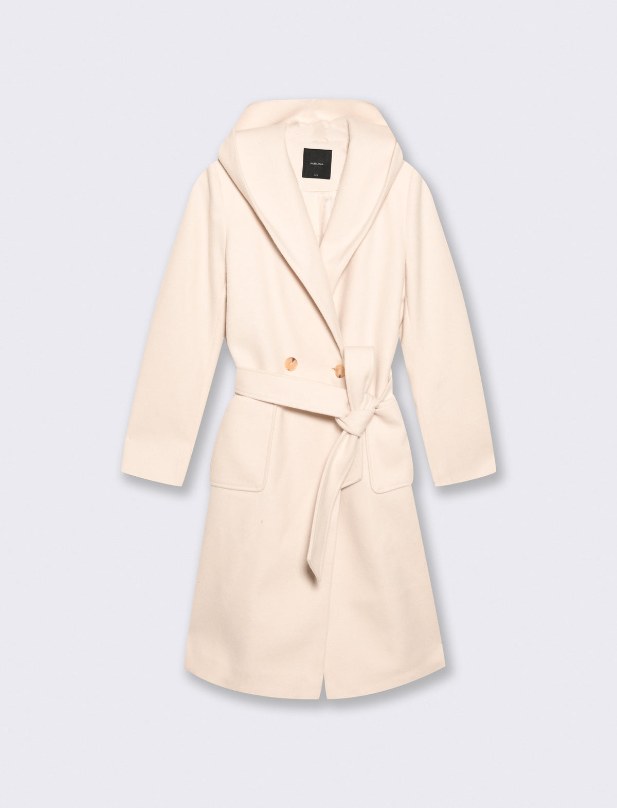 Basic coat with hood and belt - Beige