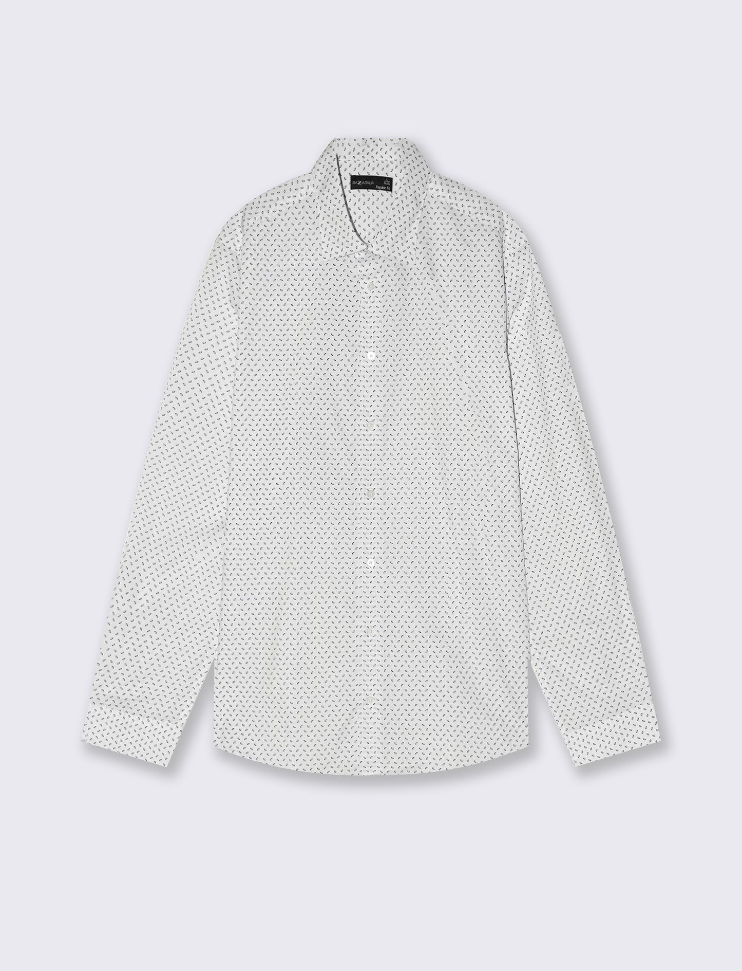 Camicia micro fantasia regular fit elegante - Grigio ghiaccio