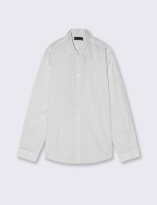 Camicia micro fantasia regular fit elegante - Grigio ghiaccio