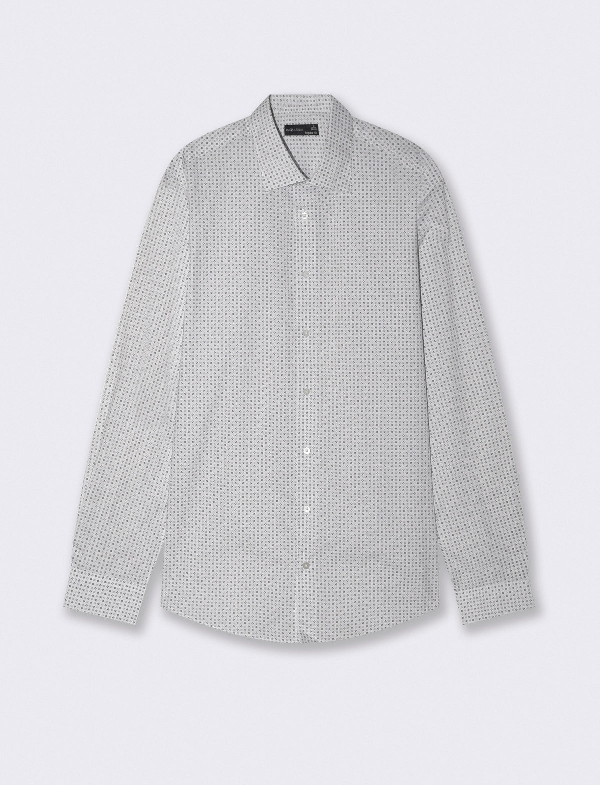 Camicia micro fantasia regular fit elegante - Bianco