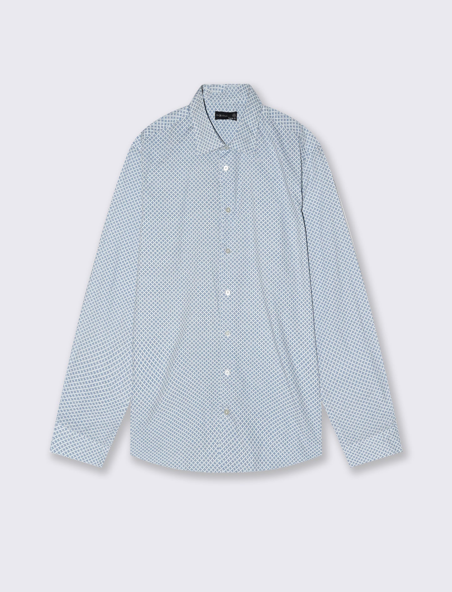 Camicia micro fantasia regular fit elegante - Azzurro