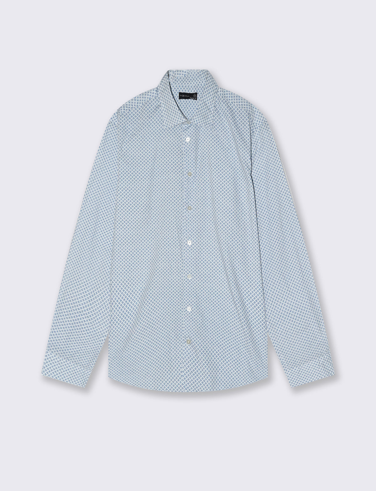 Camicia micro fantasia regular fit elegante - Azzurro