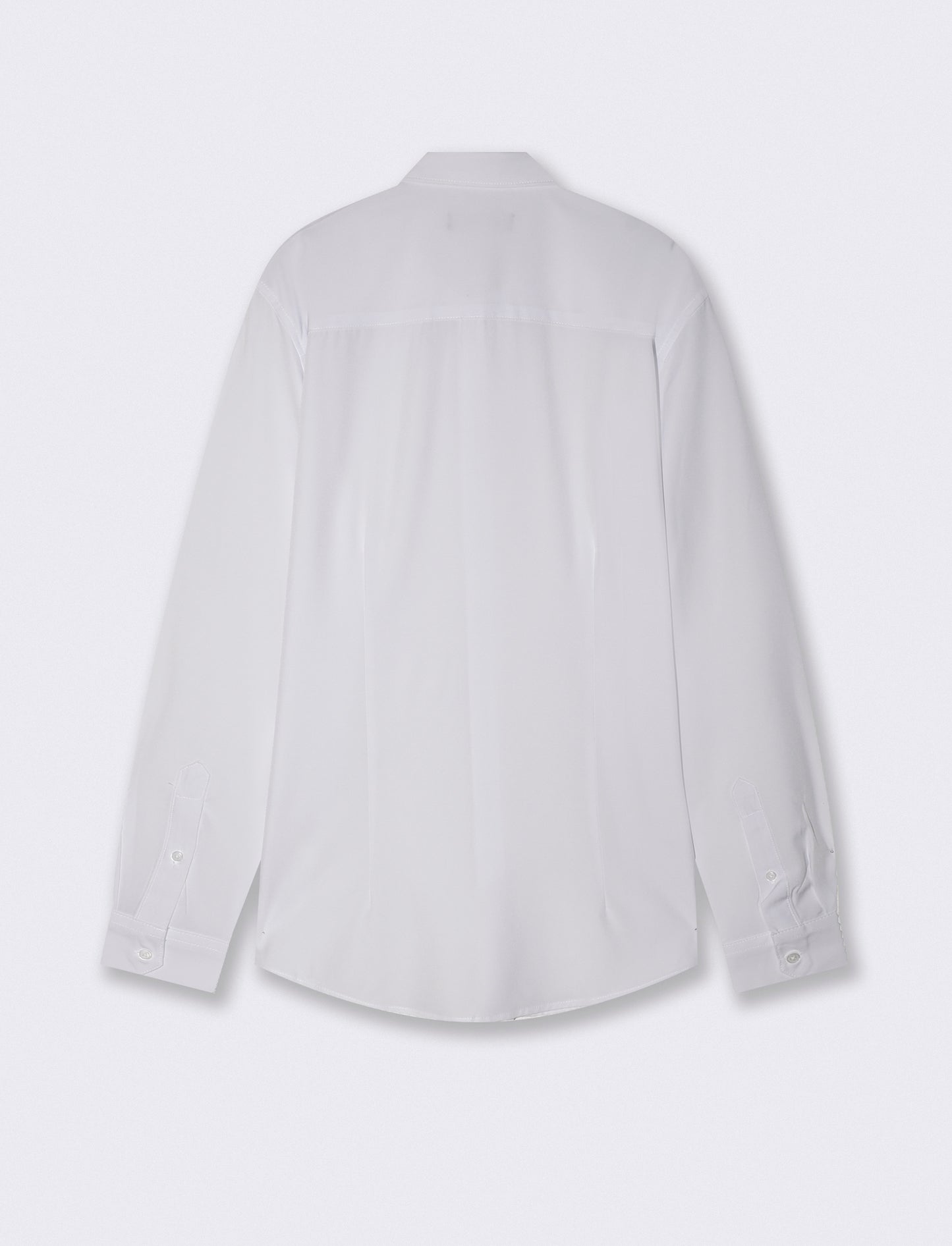 Camicia Regular Fit in Tessuto Tecnico - Bianco