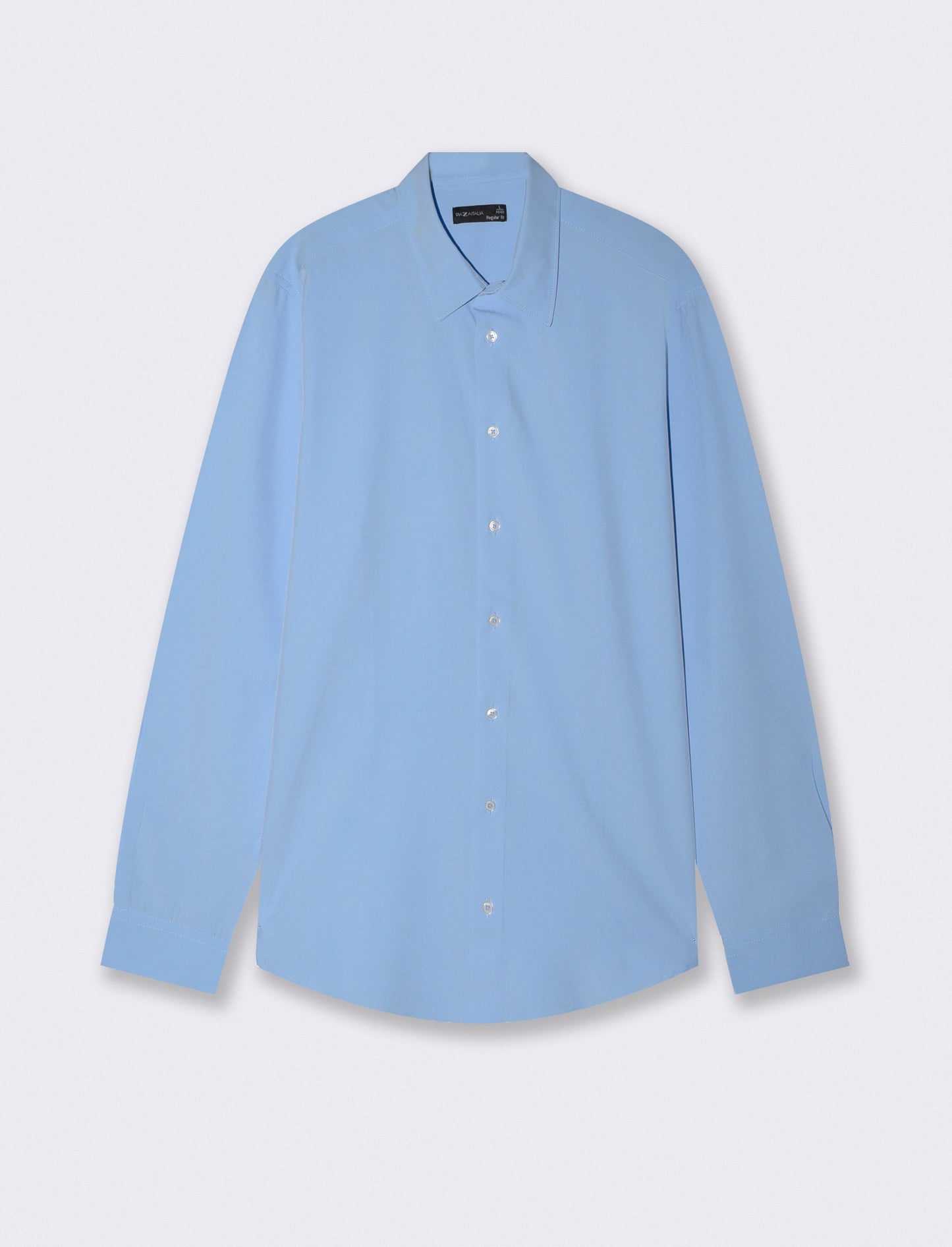 Camicia Regular Fit in Tessuto Tecnico - Celeste