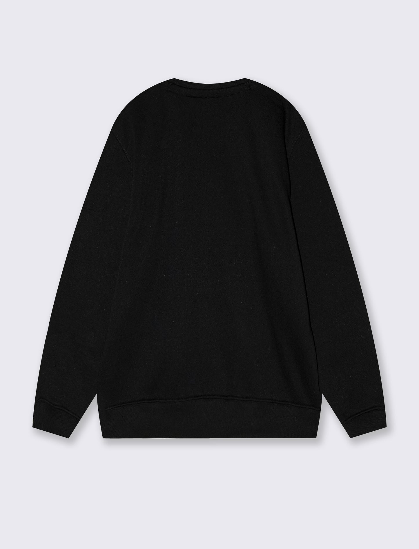 Felpa basic girocollo in misto cotone - Nero