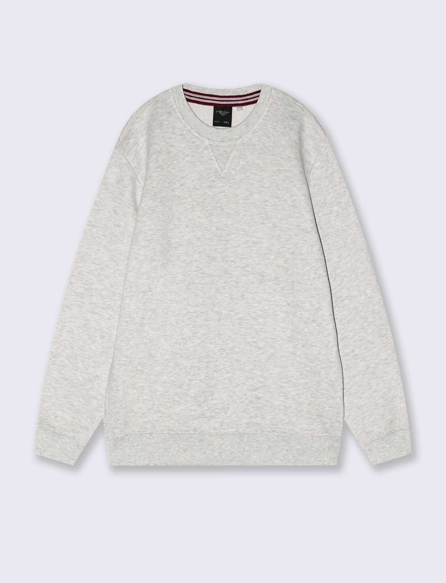 Basic crew neck sweatshirt in cotton blend - Grey
