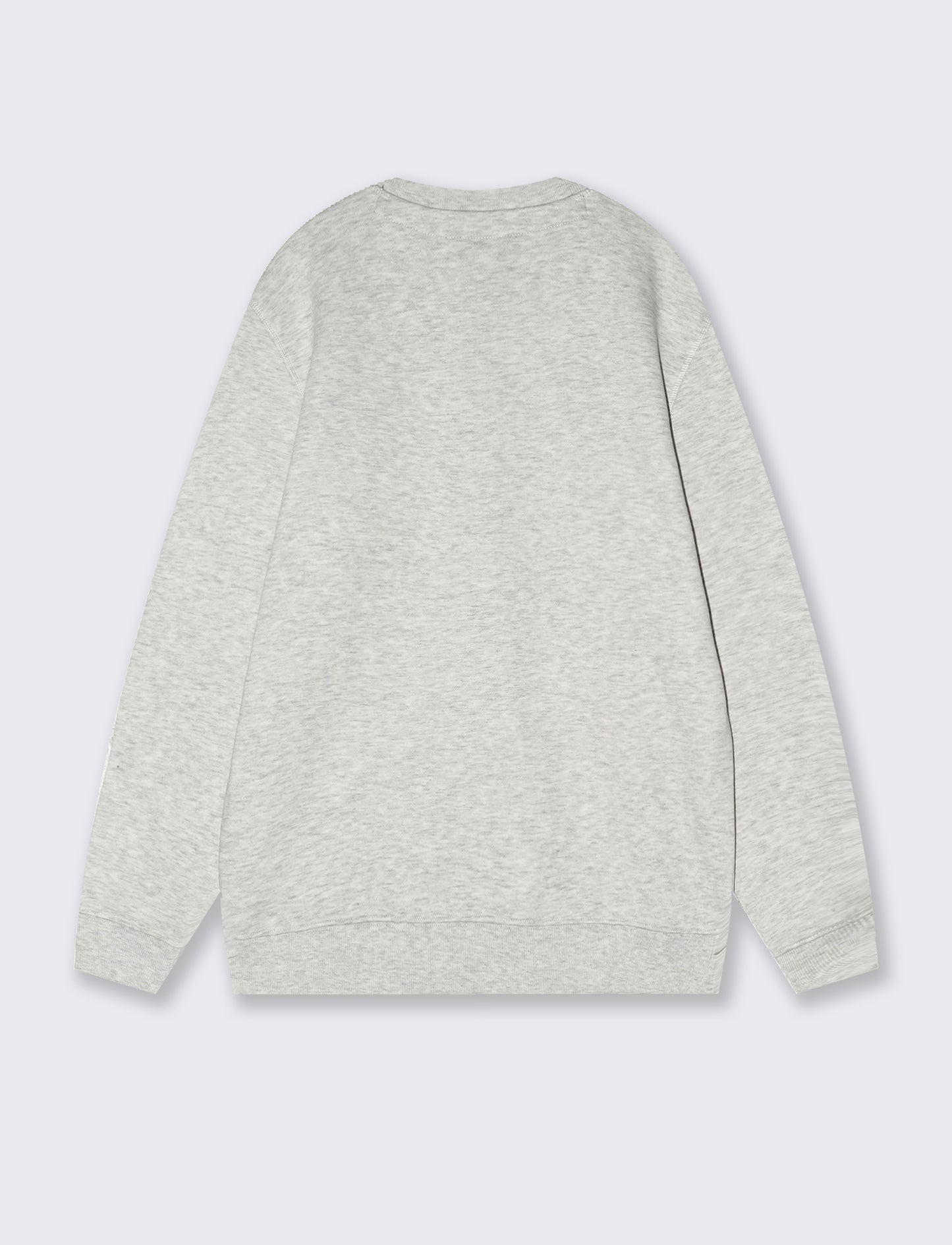 Felpa basic girocollo in misto cotone - Grigio mel.