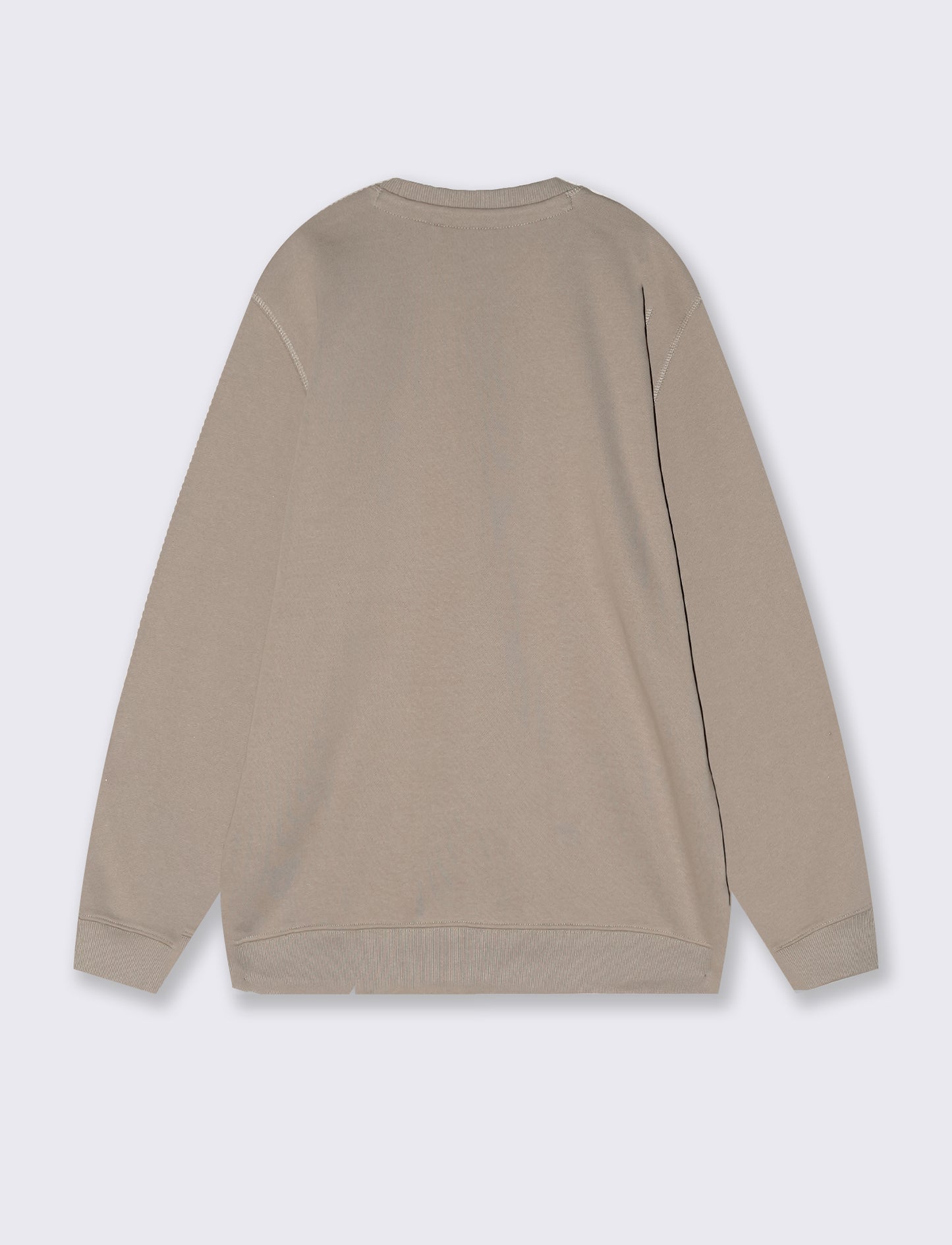 Felpa basic girocollo in misto cotone - Beige
