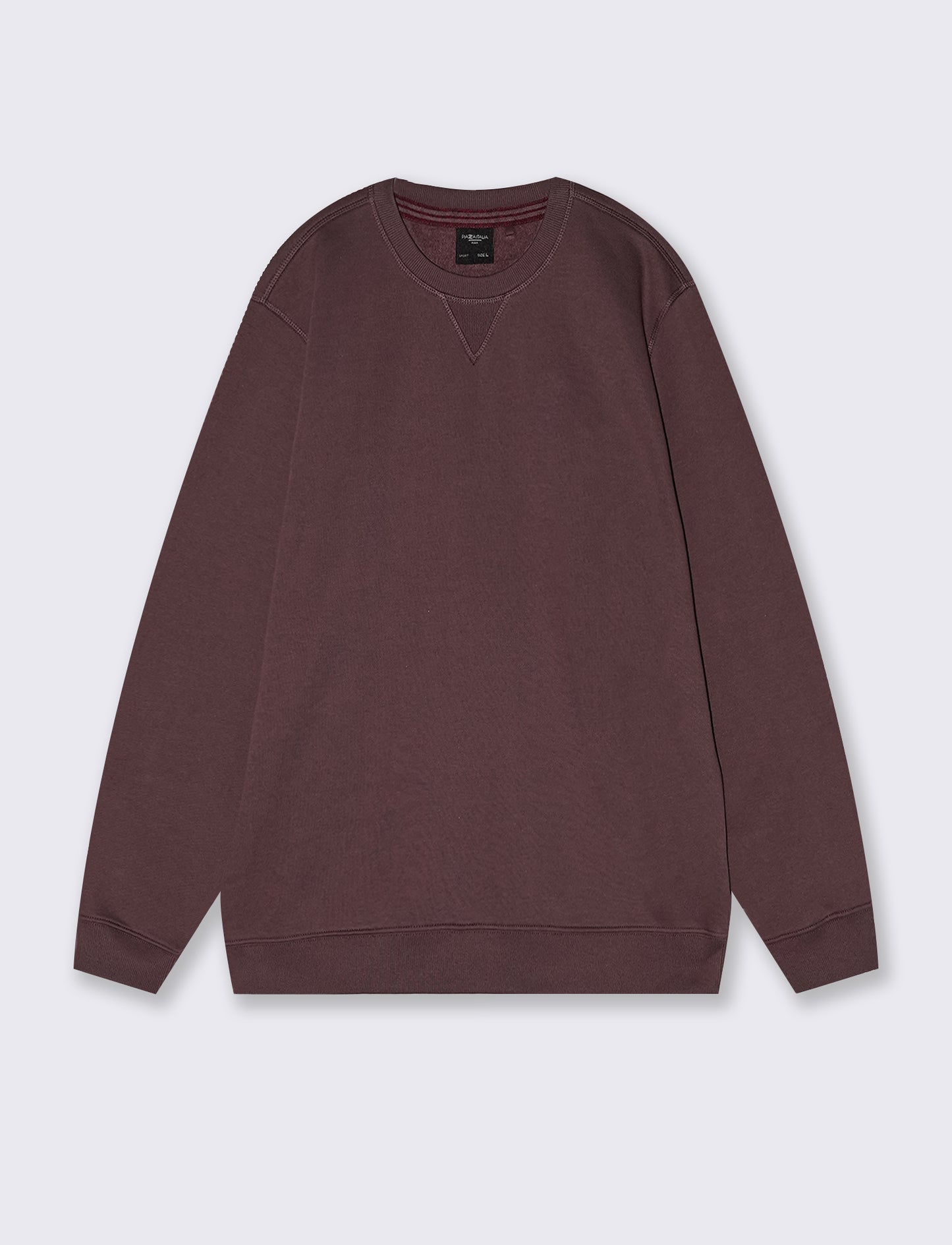 Felpa basic girocollo in misto cotone - Bordeaux