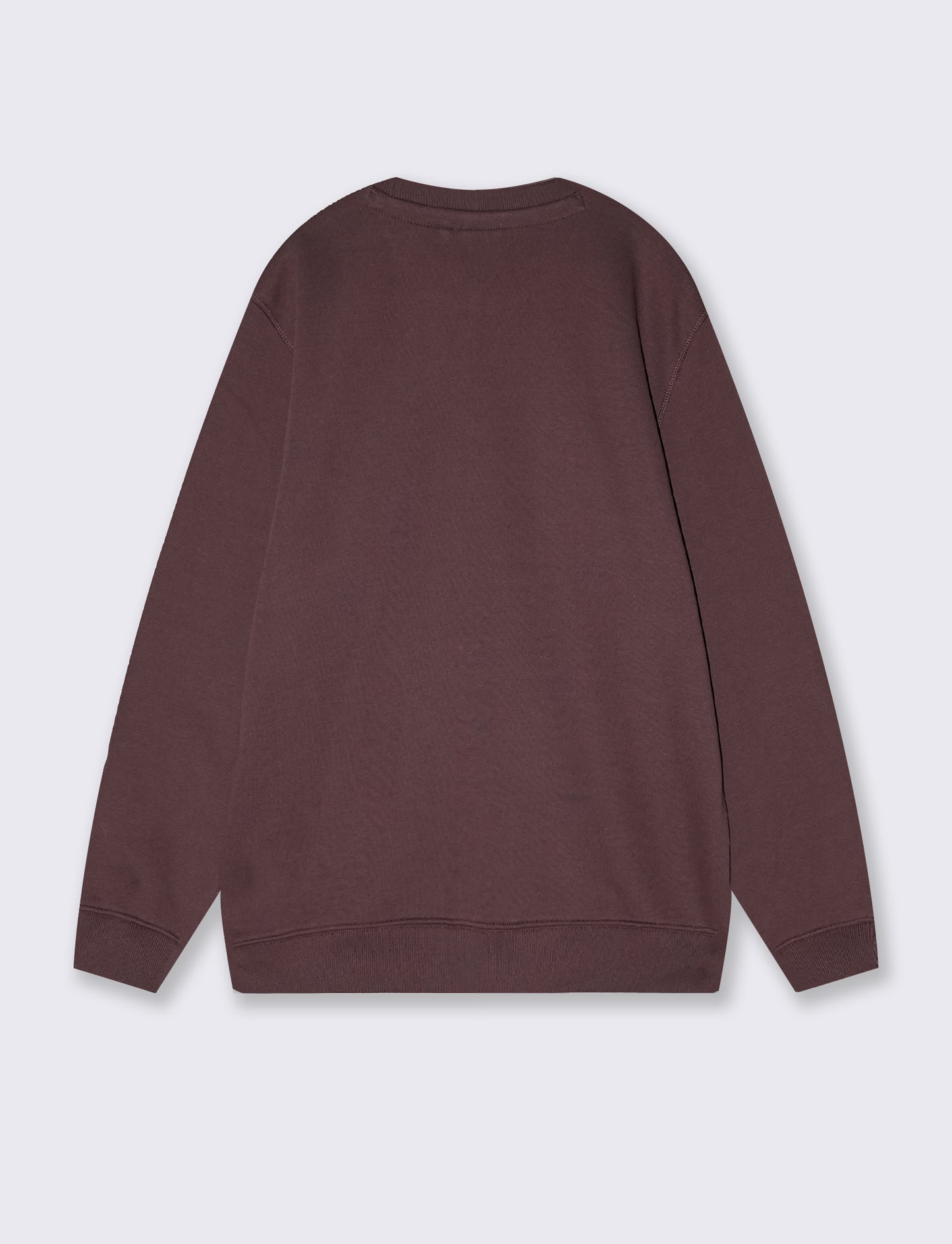 Felpa basic girocollo in misto cotone - Bordeaux