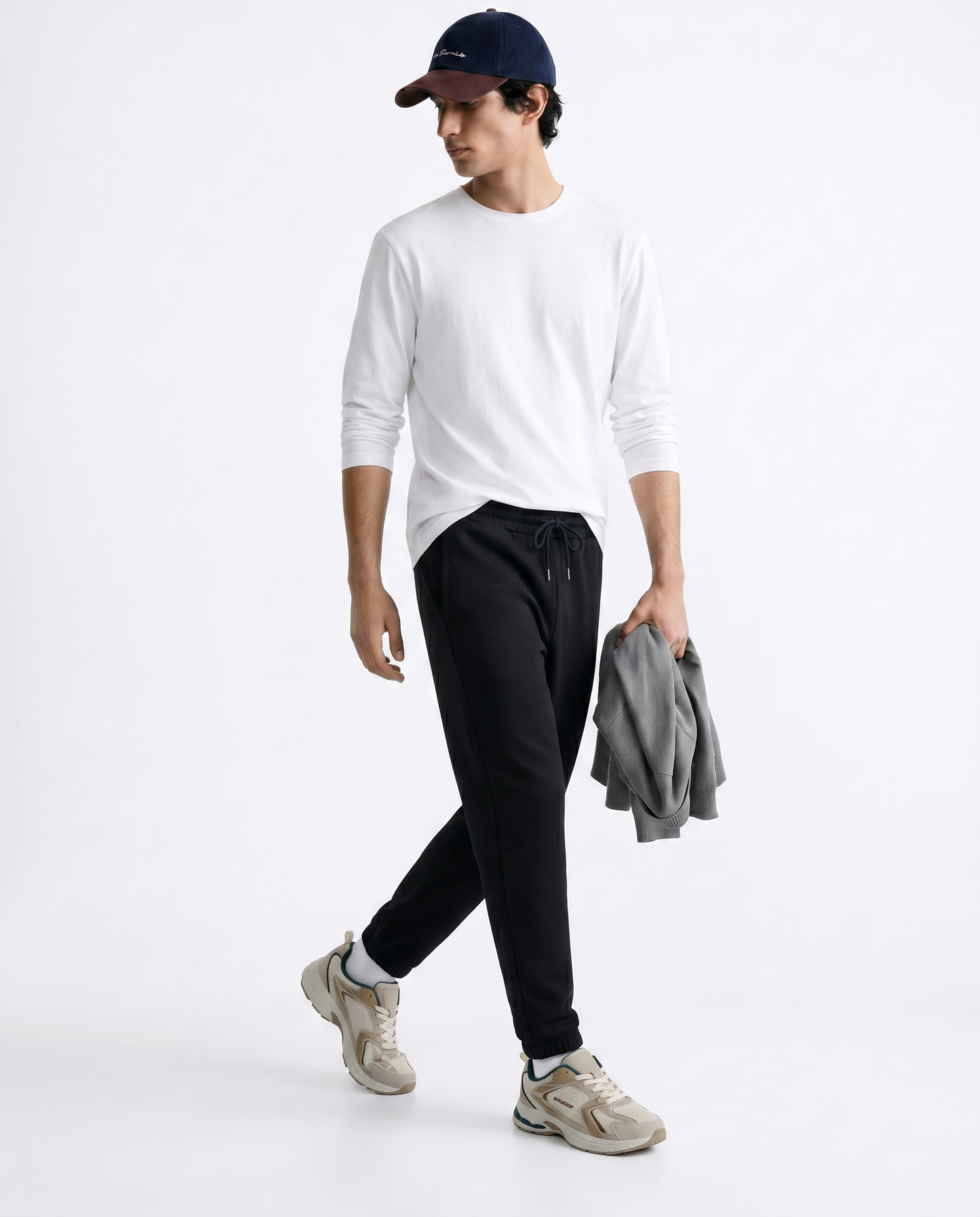 Pantaloni in felpa con vita jogger - Nero