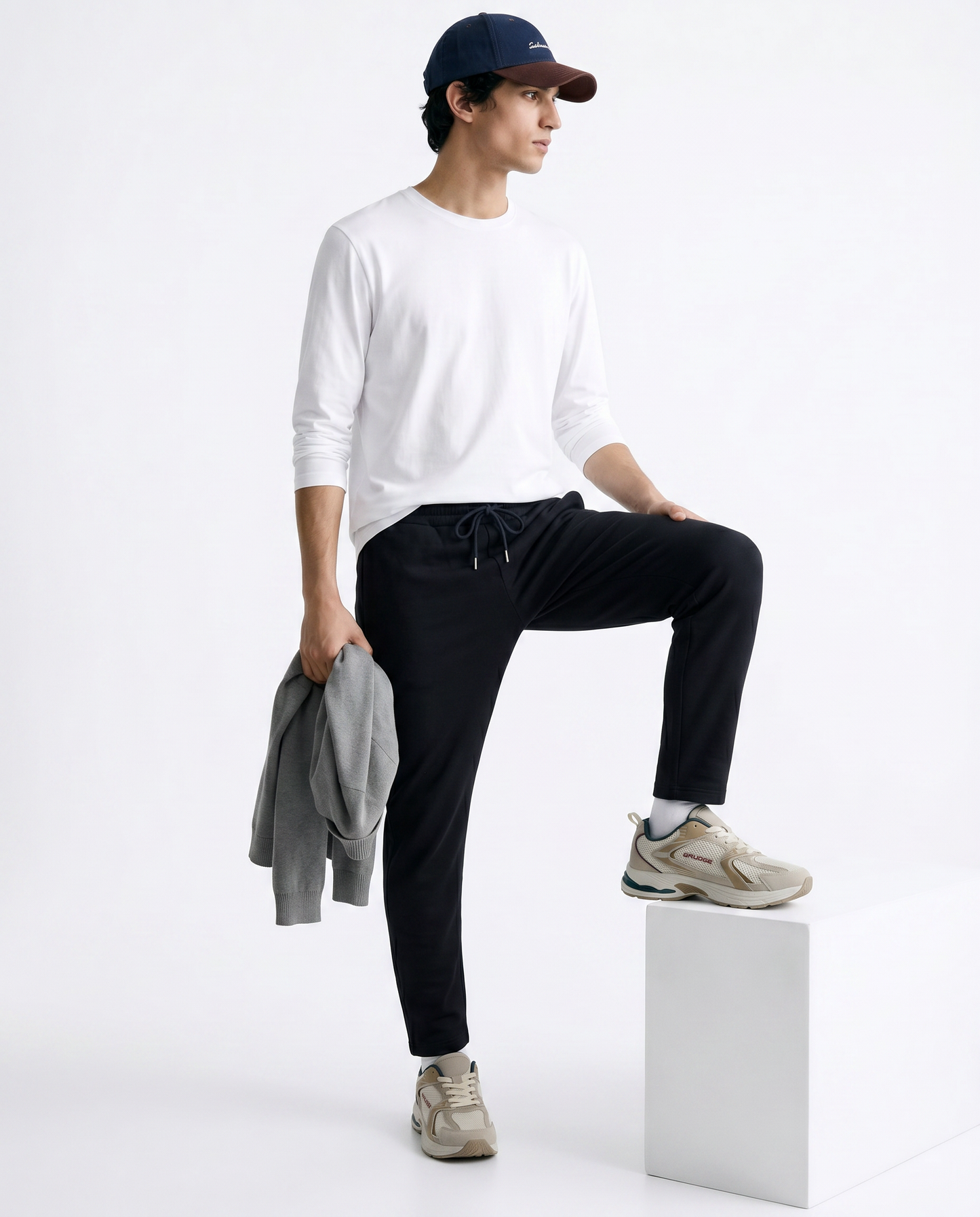 Pantaloni in felpa con vita jogger - Nero