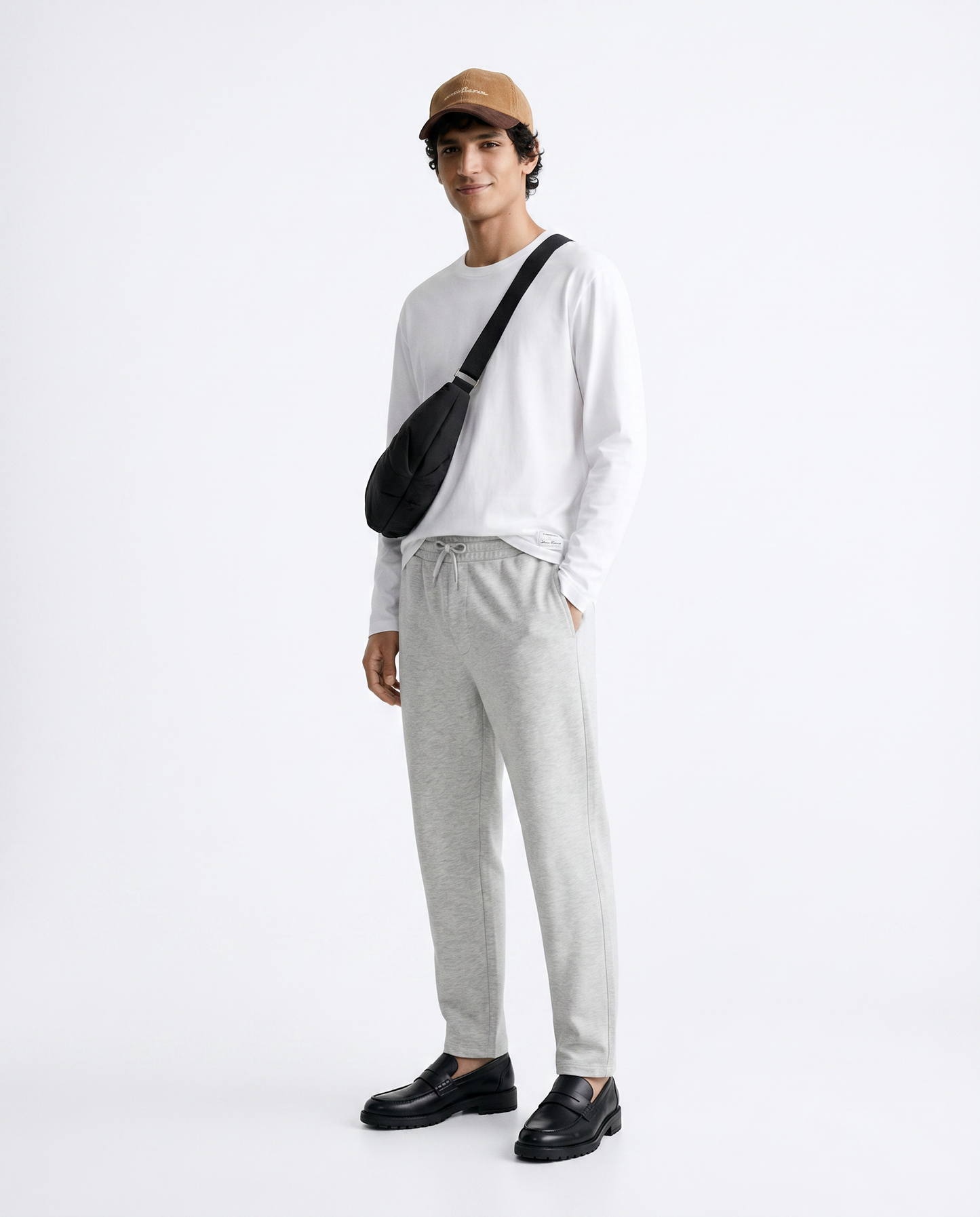Pantaloni in felpa con vita jogger - Grigio mel.