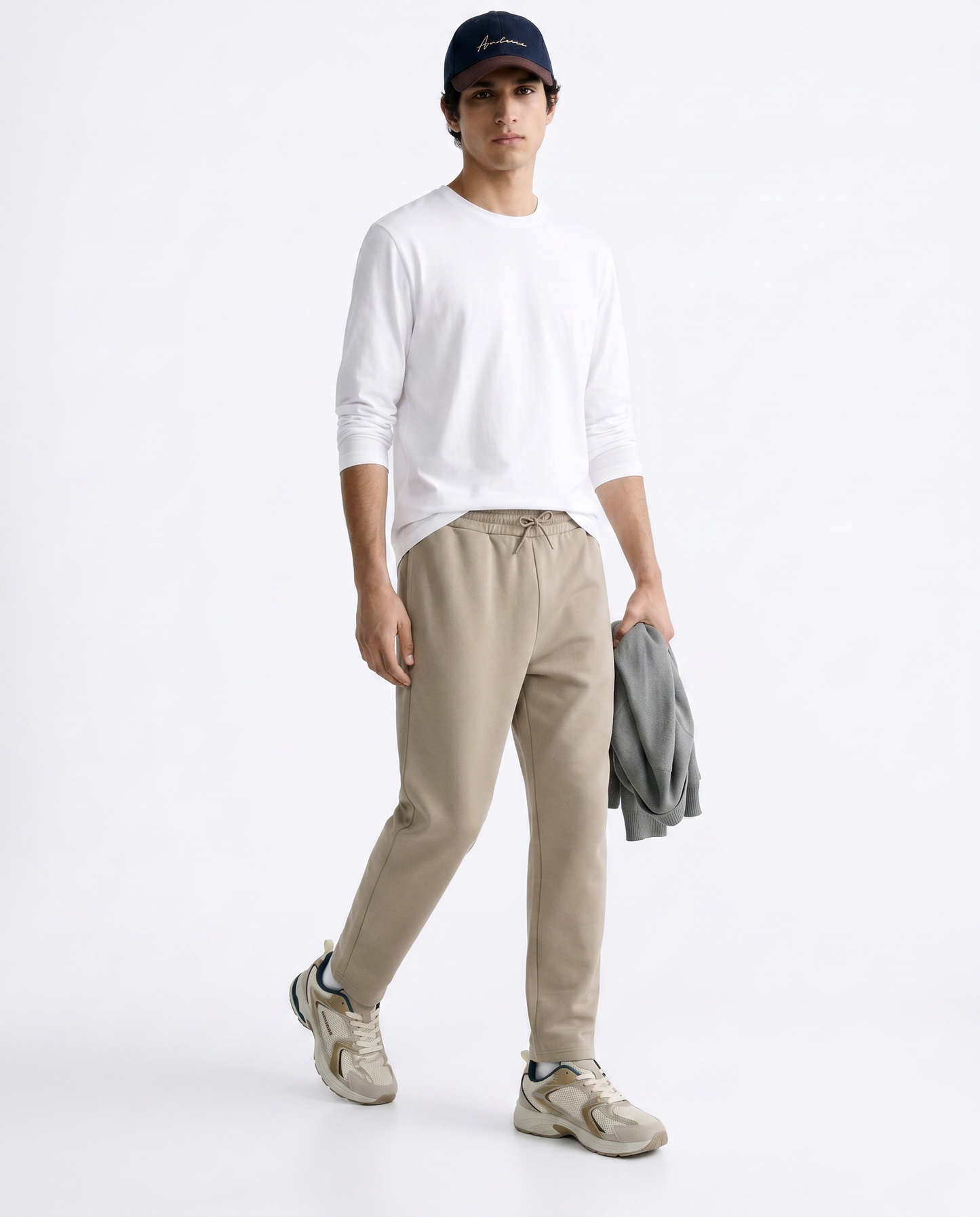 Pantaloni in felpa con vita jogger - Beige