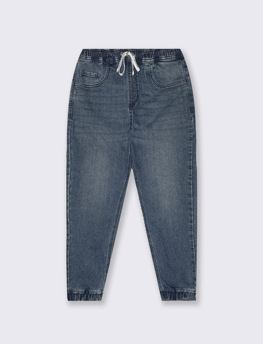 Jeans jogger con vita elasticizzata - Denim