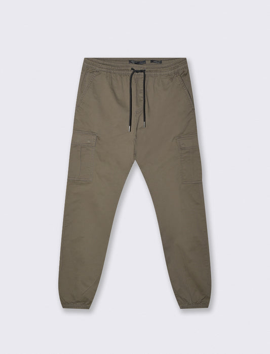 Cargo Fit Stretch Cotton Pants - Green