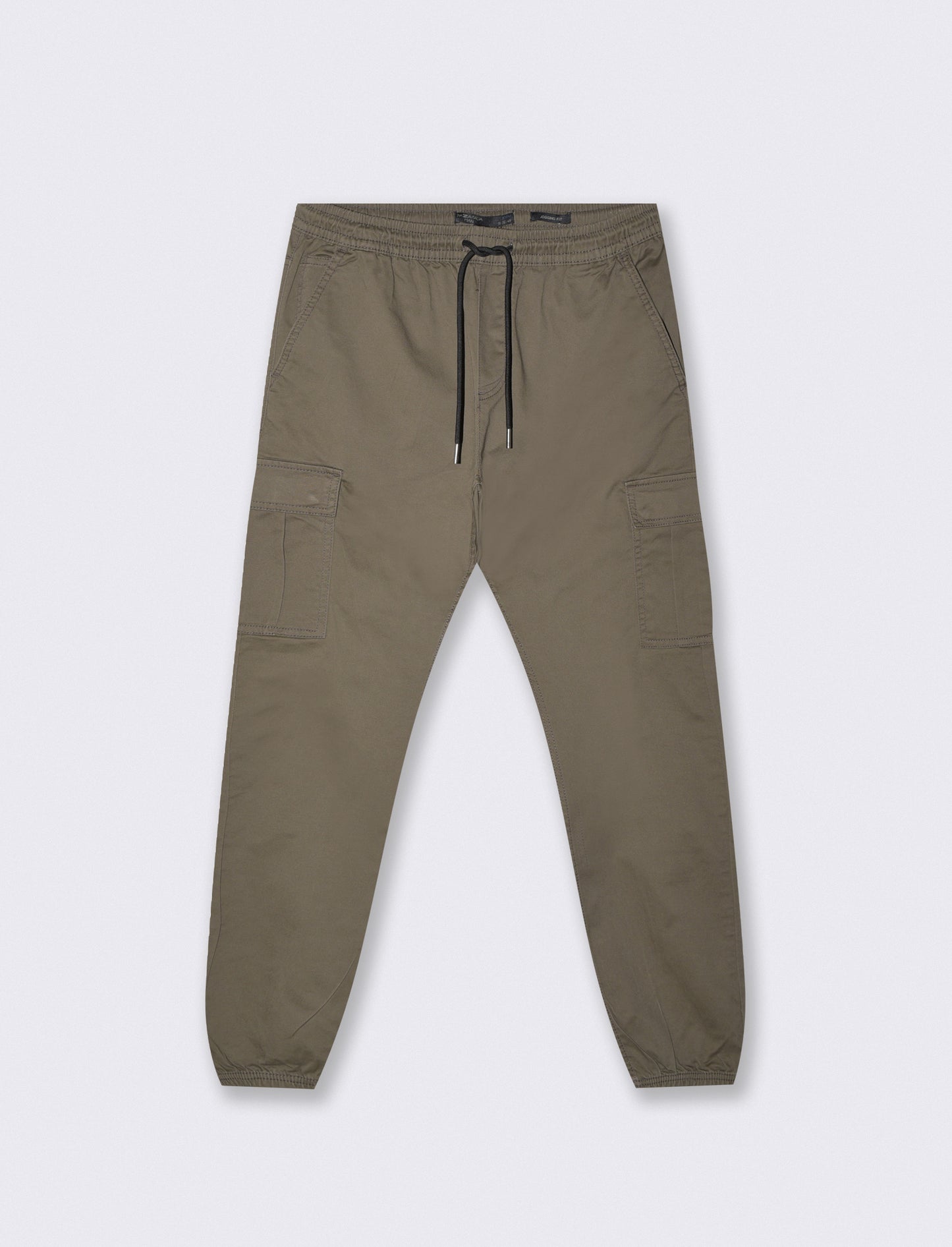 Pantaloni Cargo Fit in Cotone Elasticizzato - Verde kaki