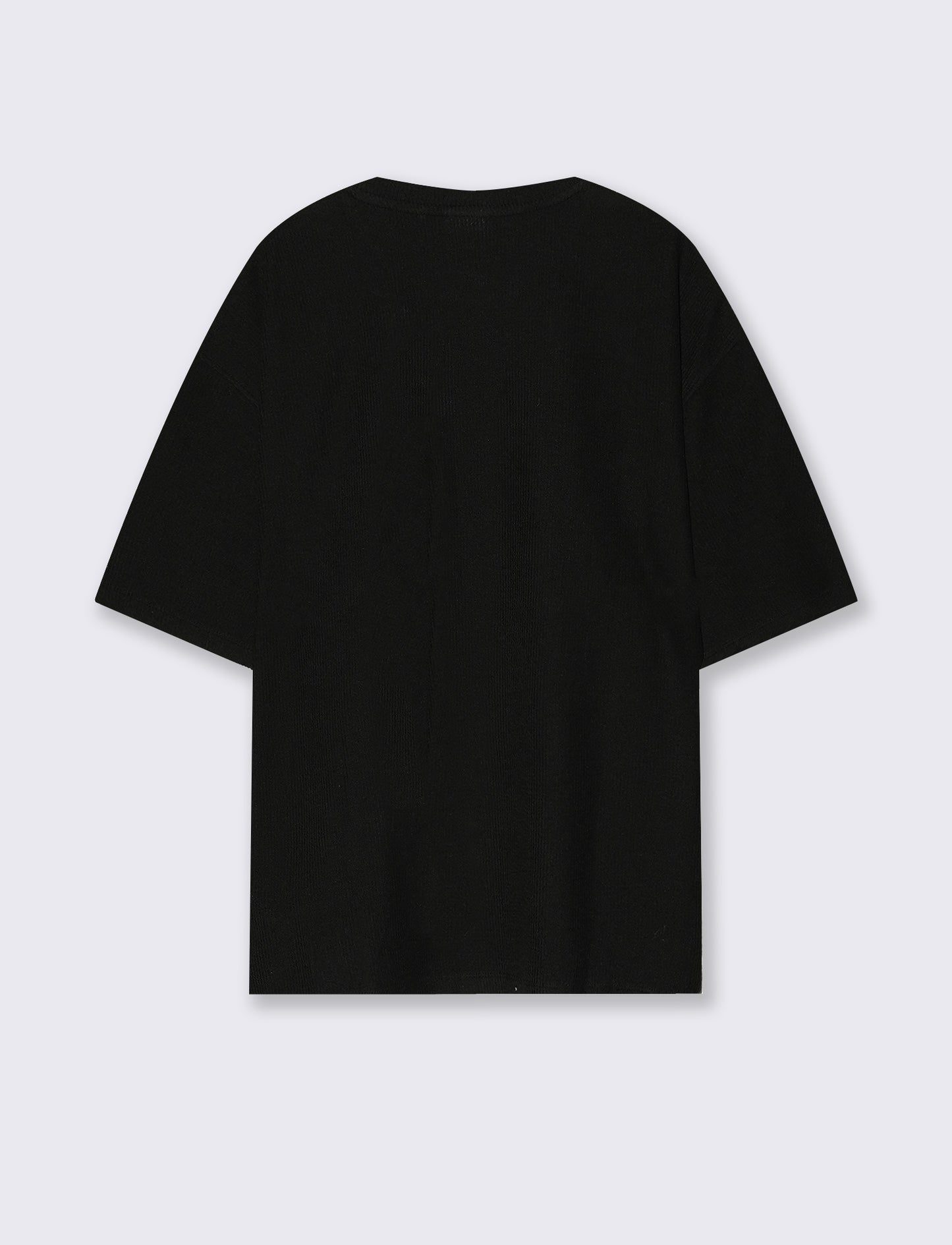 T-shirt Boxy Fit Effetto Maglia Coerente - Nero