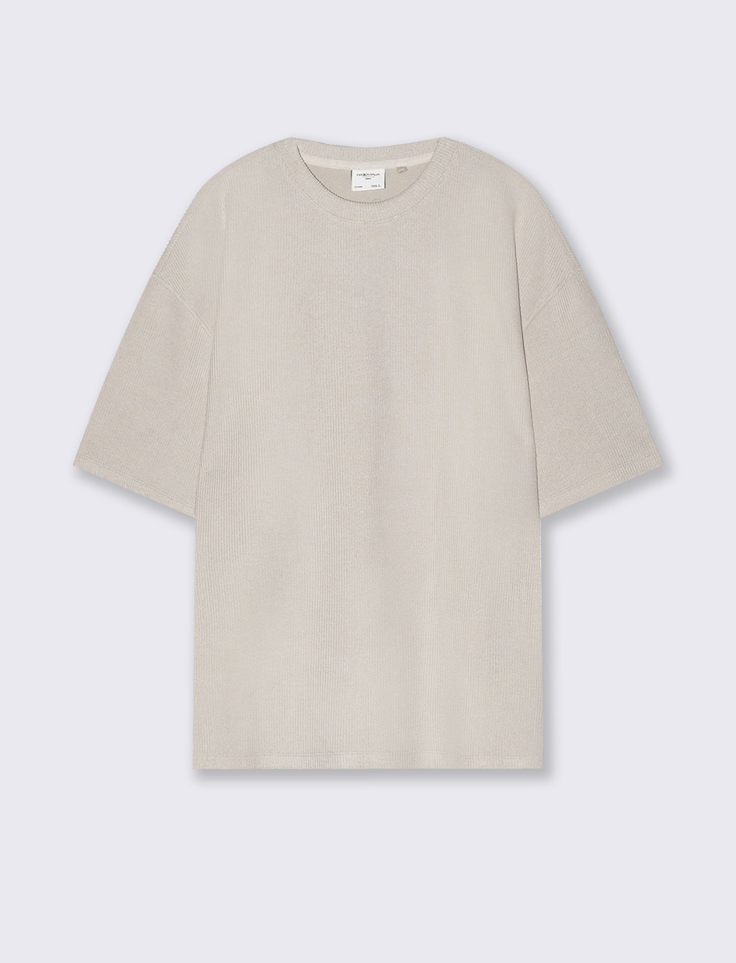 T-shirt Boxy Fit Effetto Maglia Coerente - Beige