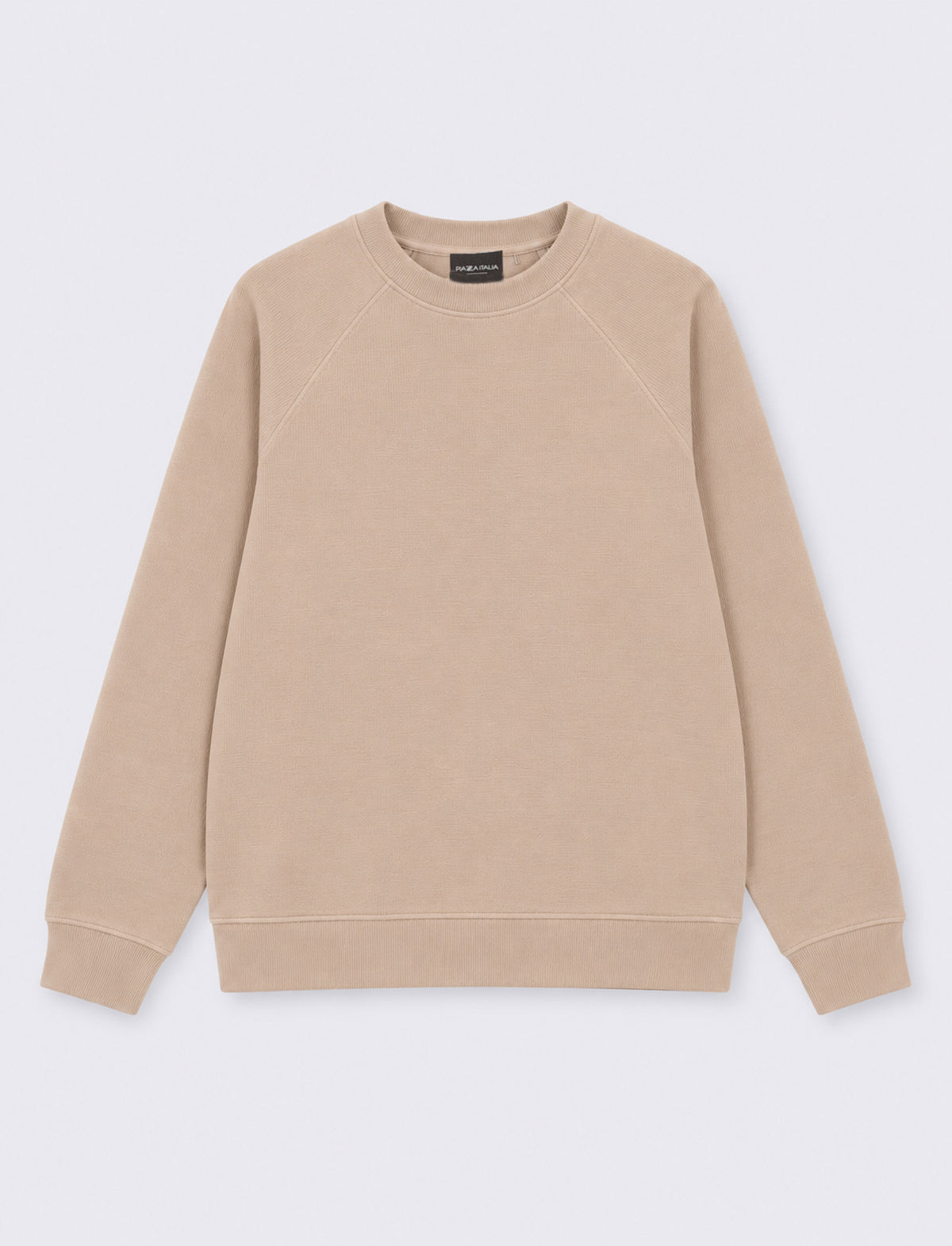 Felpa Jacquard Girocollo Regular Fit - Beige