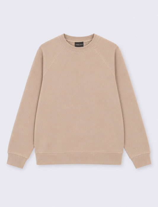 Jacquard Crewneck Regular Fit Sweatshirt - Beige