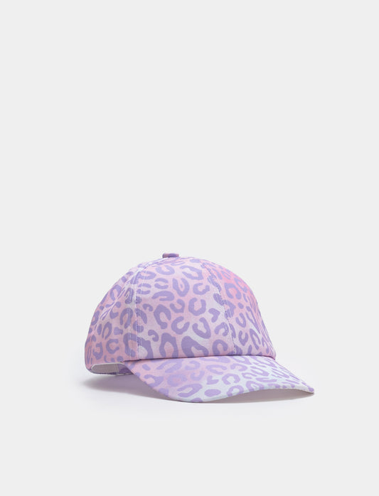 Cappello da bambina baseball leopardato - Lilla