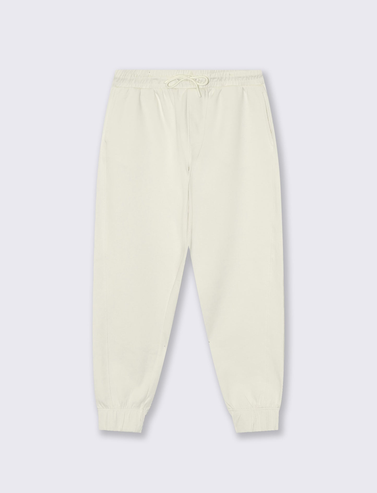 Pantaloni Jogger Premium in Interlock - Bianco latte
