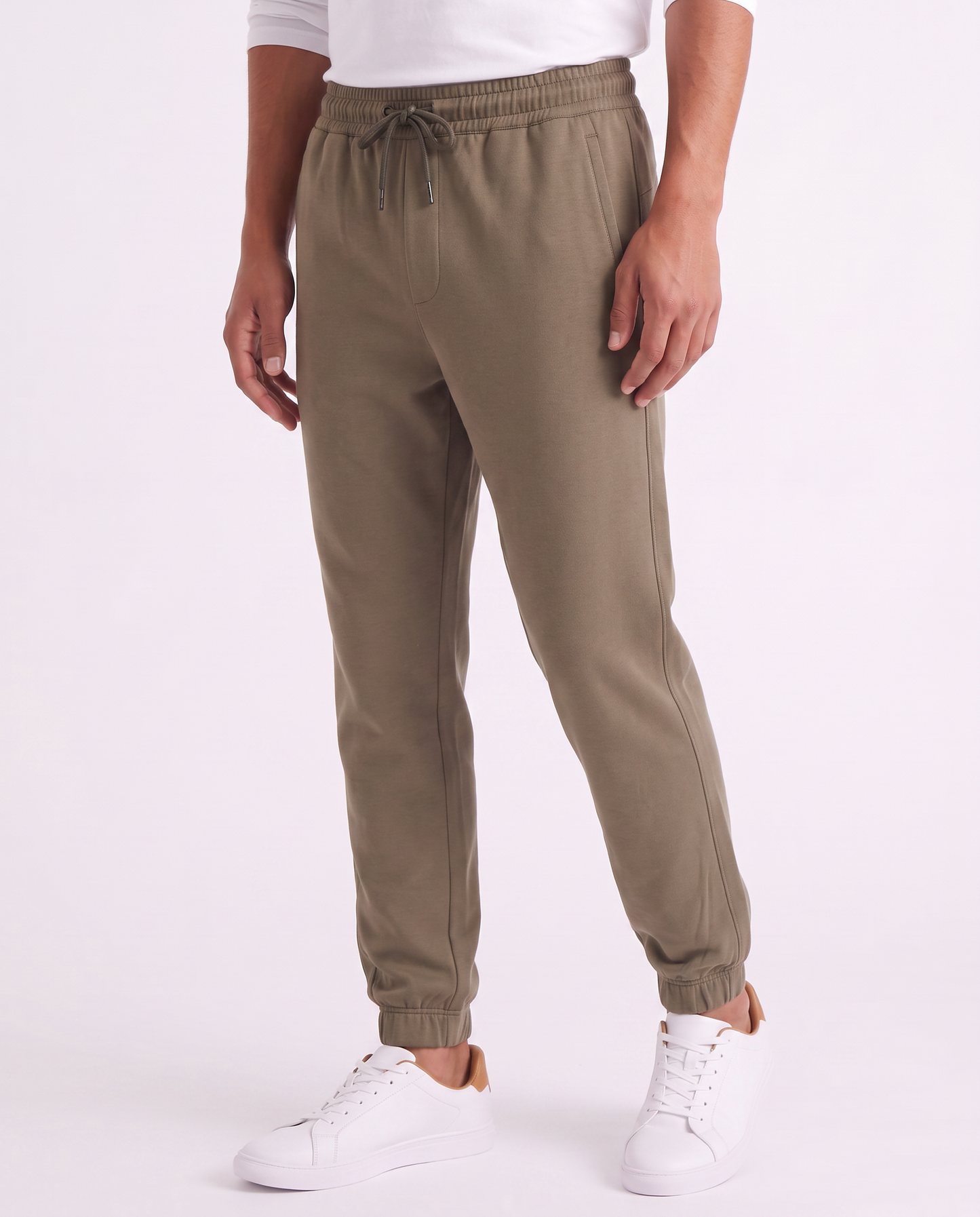 Pantaloni Jogger Premium in Interlock - Verde kaki