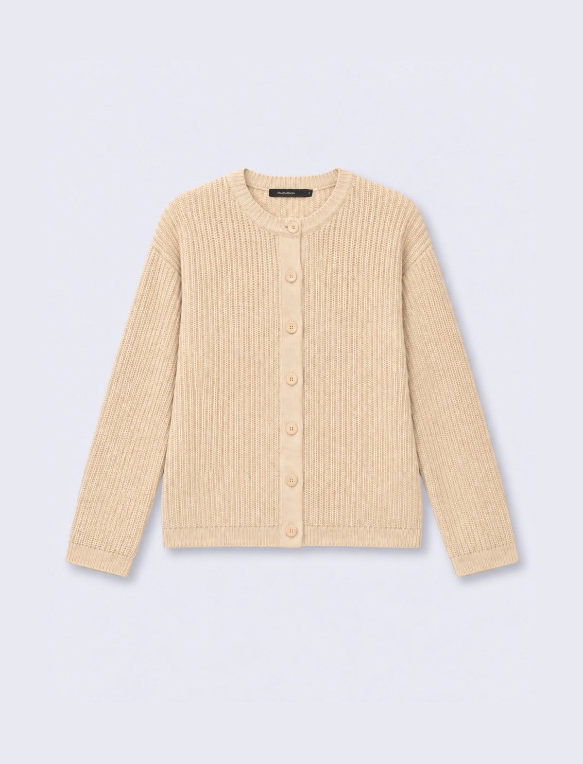 Cardigan con scollo rotondo elegante - Avorio