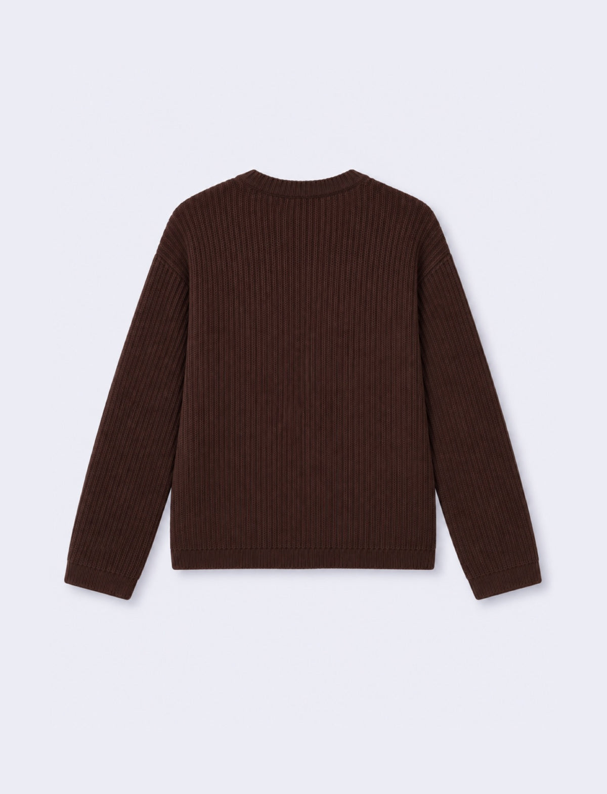 Cardigan con scollo rotondo elegante - Marrone cioccolato
