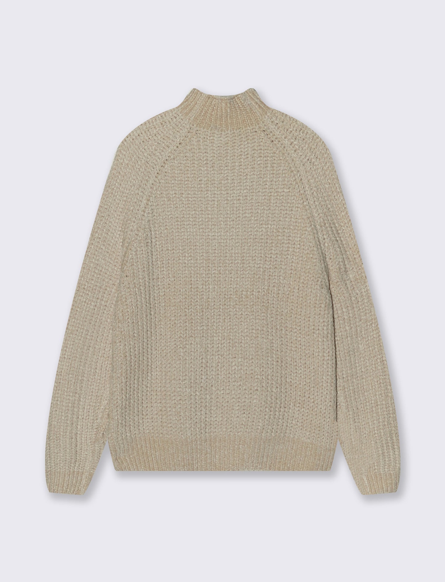 Turtleneck sweater with central braid - Beige
