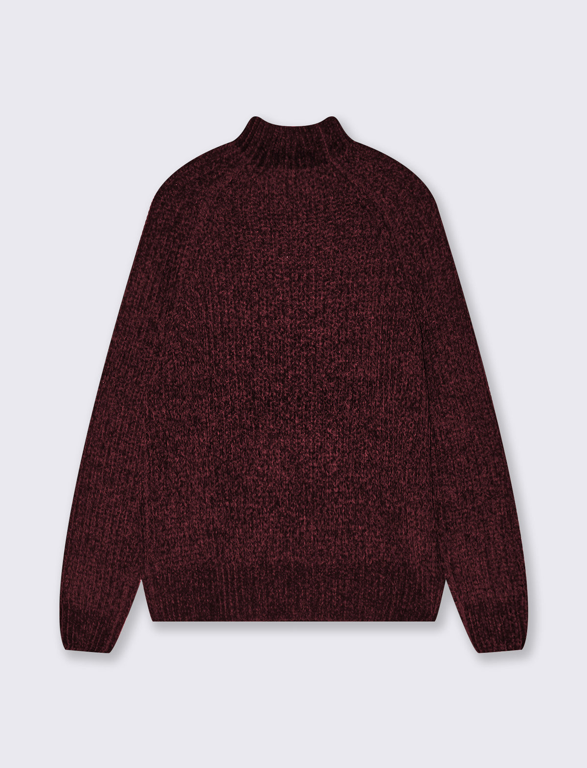 Turtleneck sweater with central braid - Red