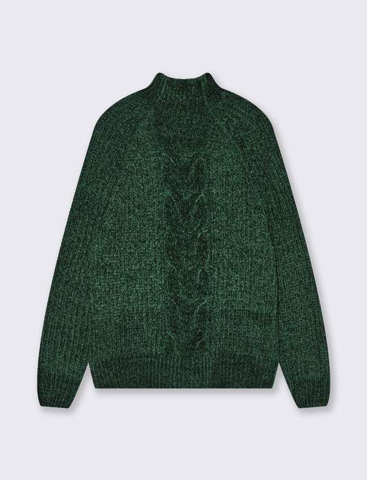 Turtleneck sweater with central braid - 