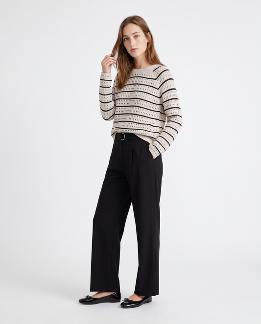 Pullover in ciniglia girocollo crop - var 1