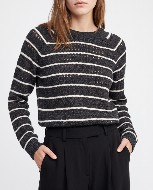 Pullover in ciniglia girocollo crop - var 2