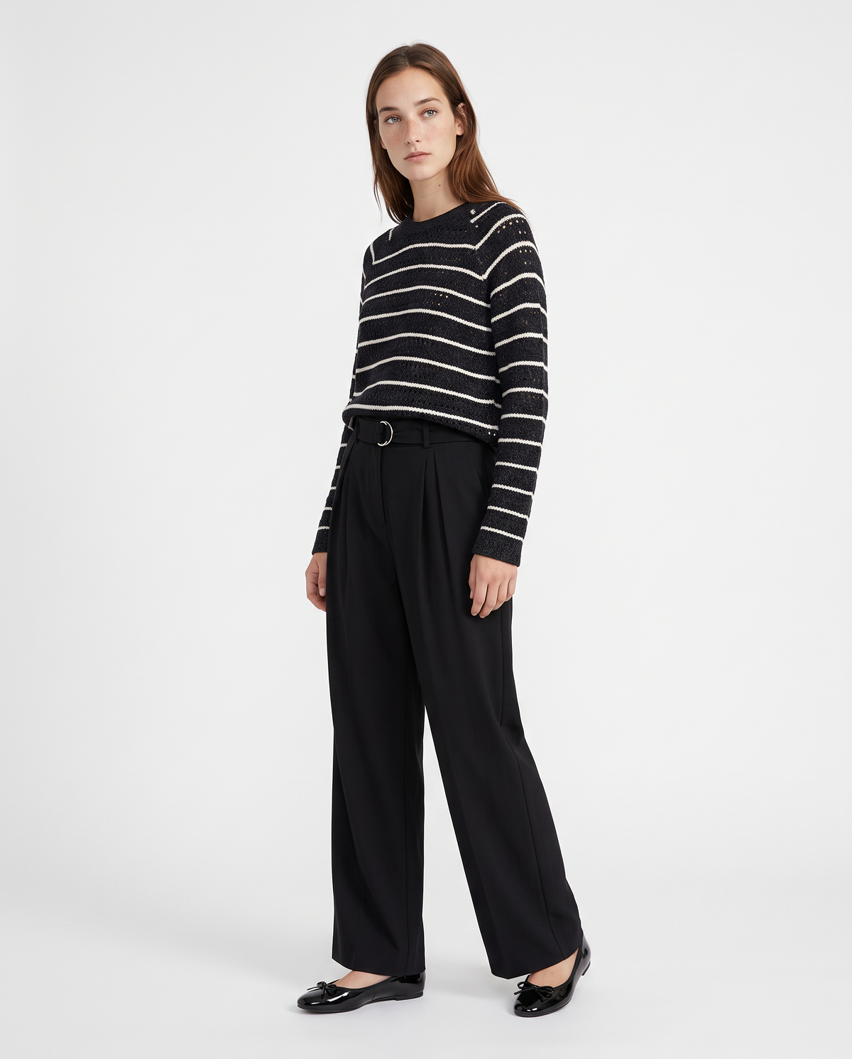 Pullover in ciniglia girocollo crop - var 2