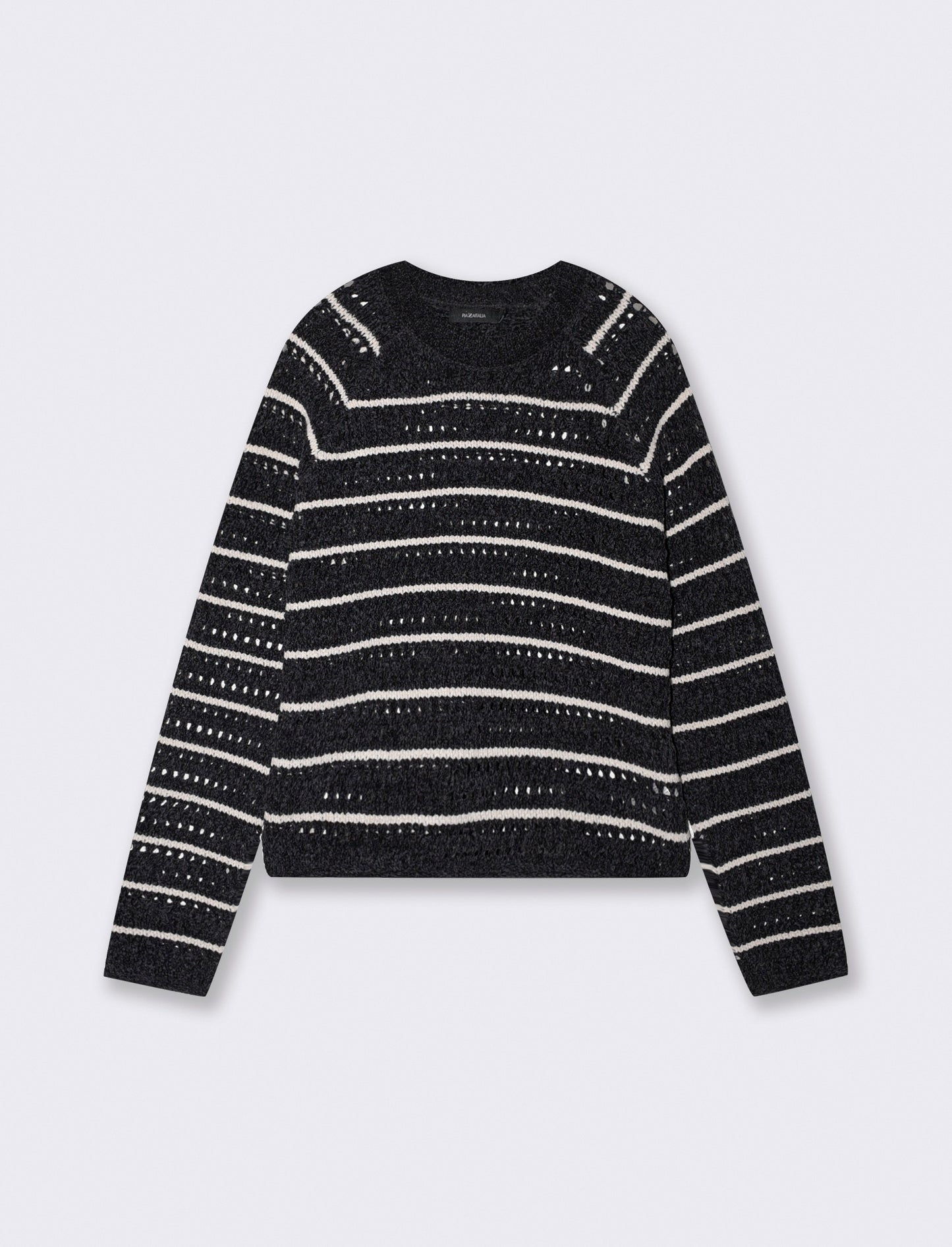 Pullover in ciniglia girocollo crop - var 2