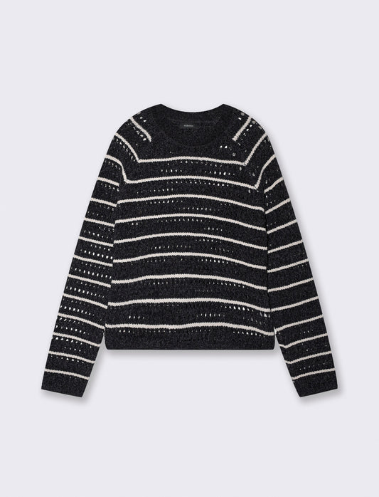 Pullover in ciniglia girocollo crop - var 2