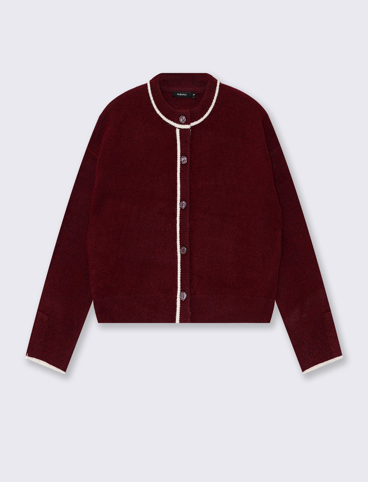 Cardigan girocollo con contrasto over - var 1