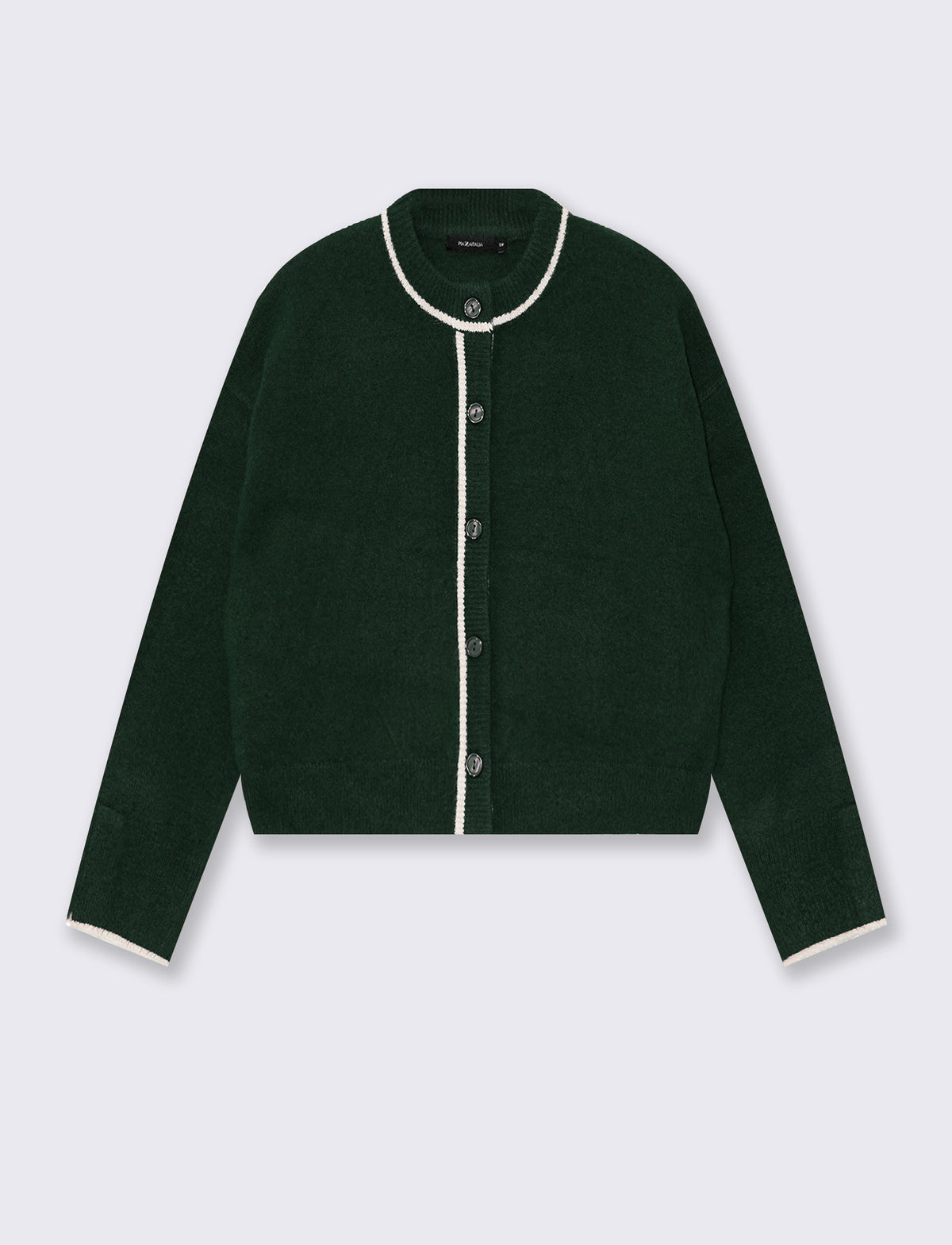 Cardigan girocollo con contrasto over - var 2