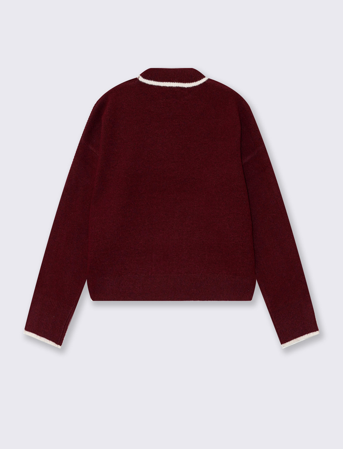 Crew neck pullover with contrasting collar - 